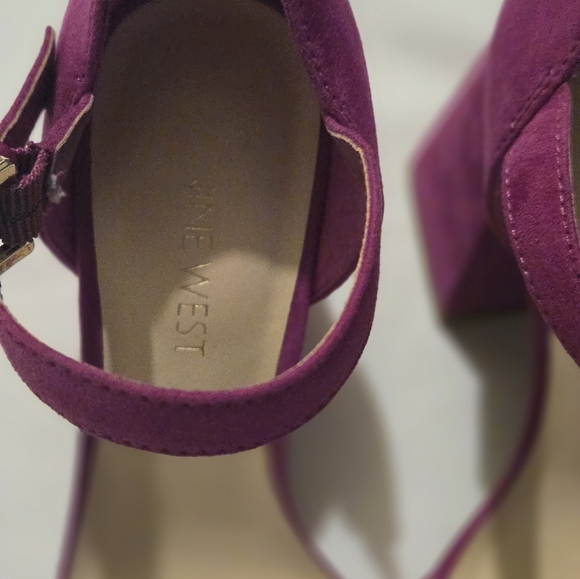 Nine West Pink Abrah Strappy Ankle Strap Block High Heels 6M - Picture 2 of 5